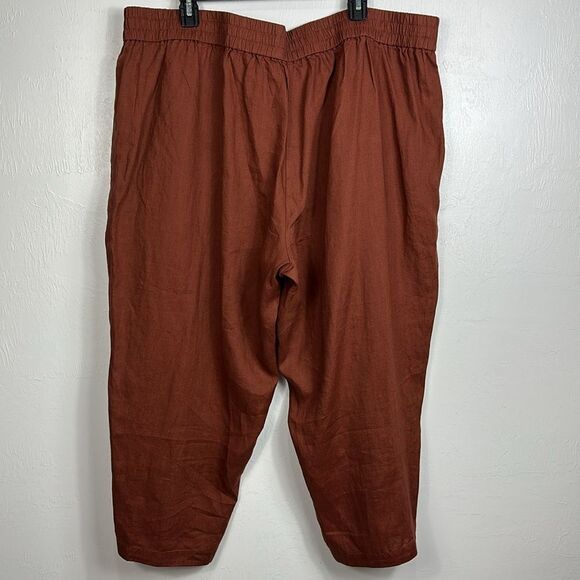 Eileen Fisher Organic Linen Tapered Leg High Rise Crop Pants Size 2X - Picture 3 of 8